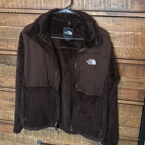 Northface 🤎 polartec zipper, soft fuzzy brown